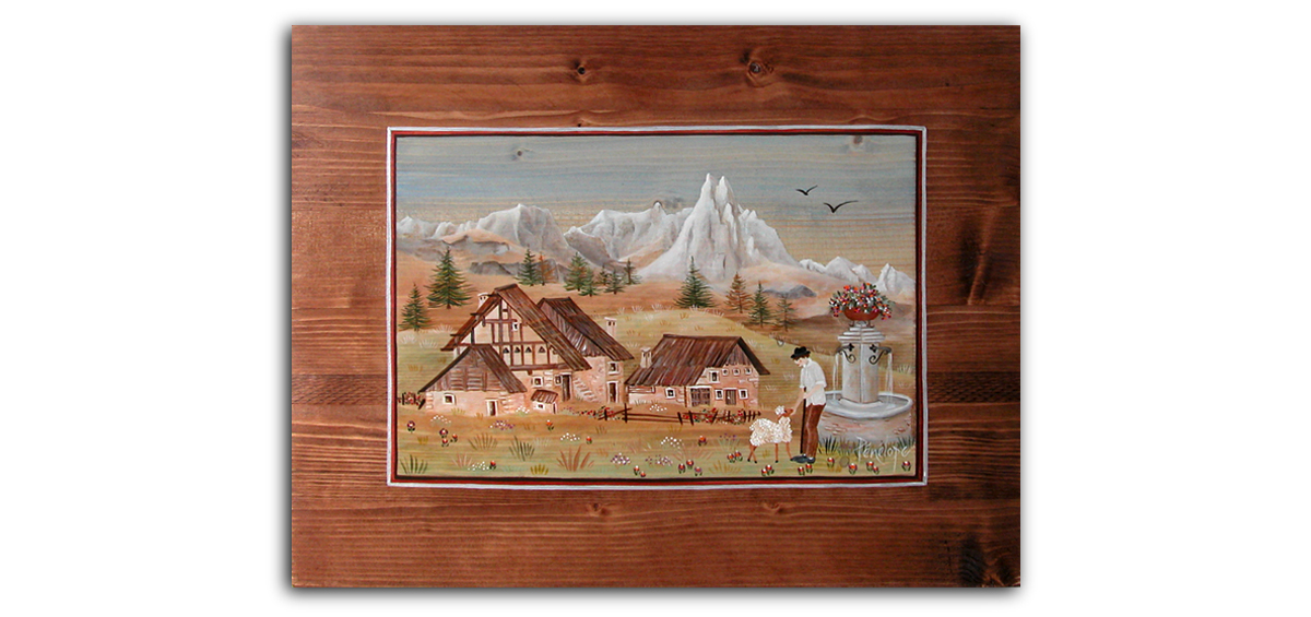 Névache et Cervières, peinture sur bois