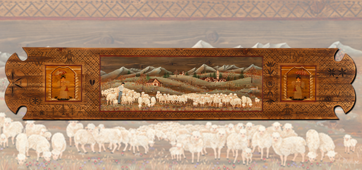 peinture de transhumance brebis