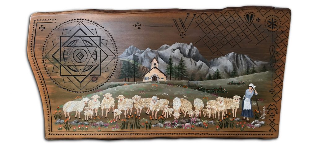 peinture sur bois : au Lautaret