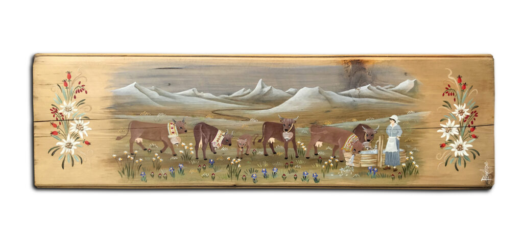 “L'abreuvoir” acrylique sur bois