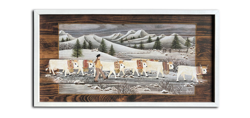 scène hivernale d'une poya - reproduction sur toile