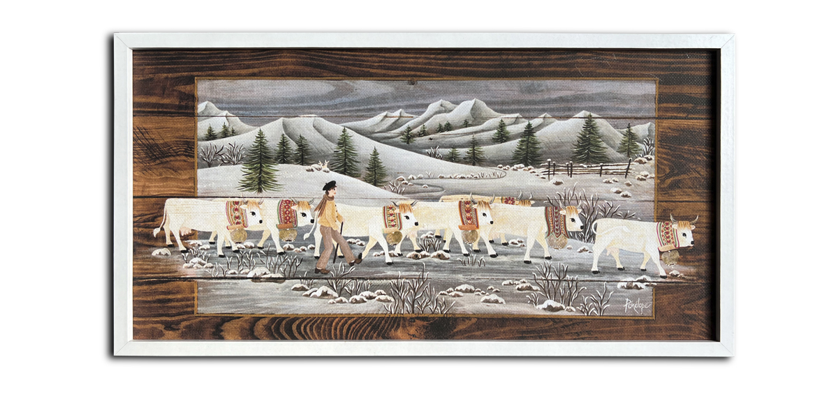 scène hivernale d'une poya - reproduction sur toile